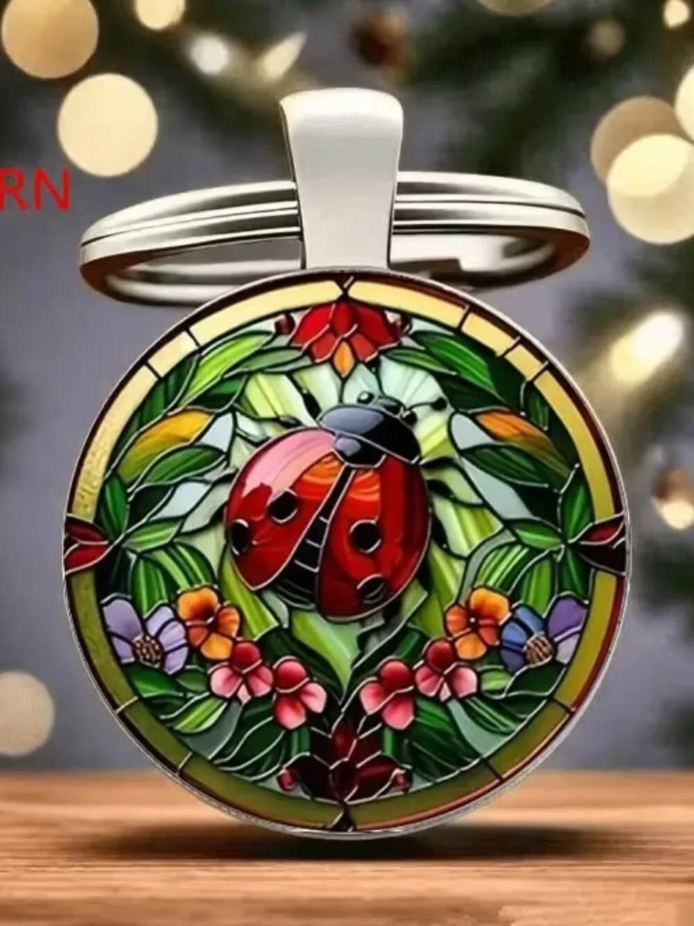 Stainless Steel LADYBUG Keyring Keychain Accessory